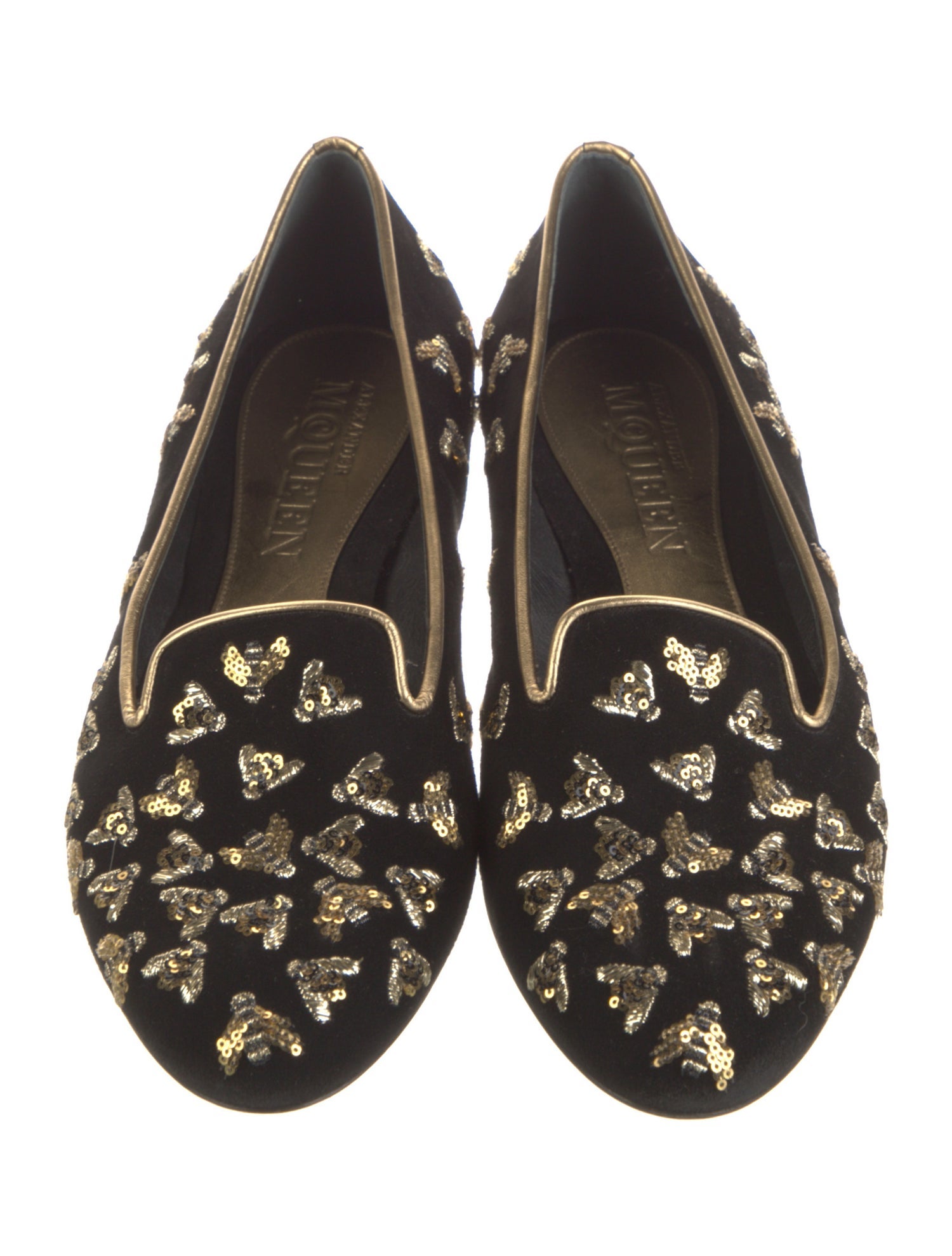 Alexander McQueen Bee Accent Suede Loafers
